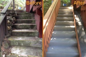 Stairs construction before and after