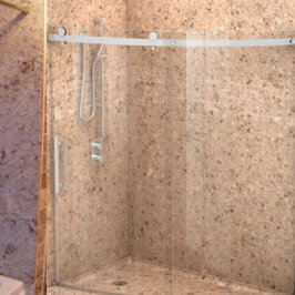 Stone wall shower panels