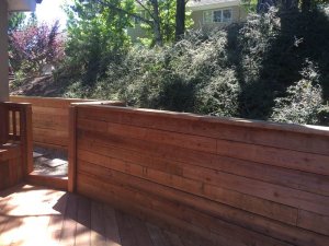 redwood deck and fence in Oakland, near San Francisco ca